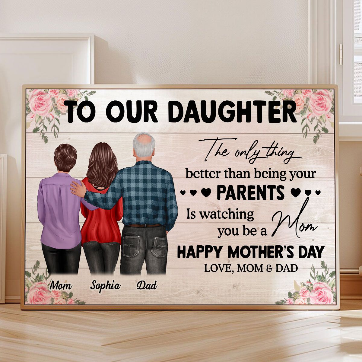 To My Daughter From Dad And Mom Personalized Canvas