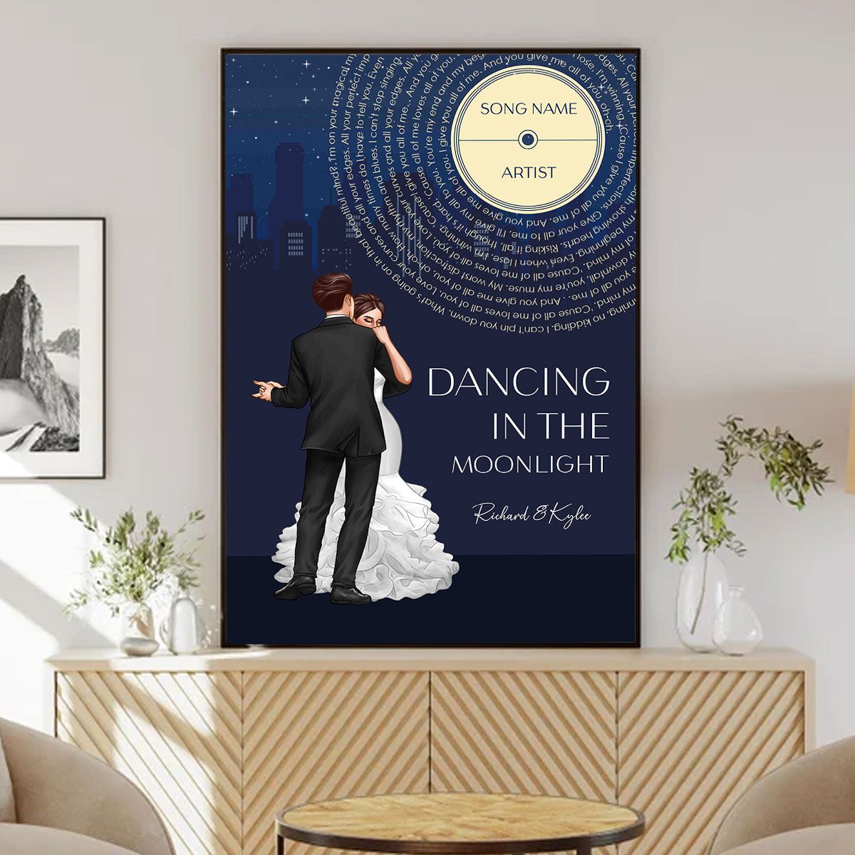 Perfect Custom Wedding Song Lyrics Personalized Canvas, Perfect Valentine's Day, Anniversary Gift For Couple, For Her, For Him