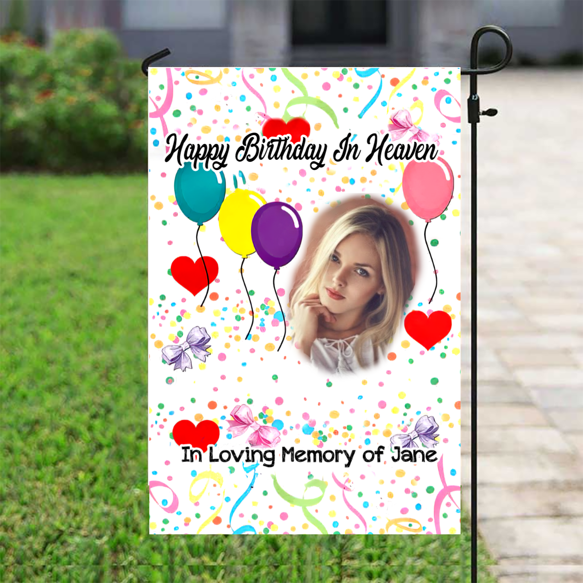 Happy Birthday Flag Personalized, Girls Happy Birthday Yard Flag