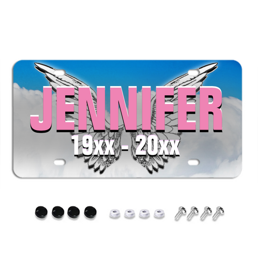 Personalized Front License Plates Pink Custom Name Memorial Pink License Plate