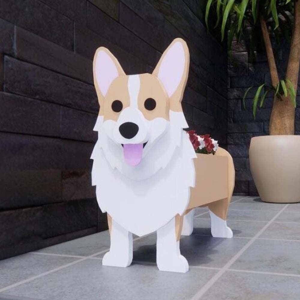 PVC Dog Planter - Gift For Garden Lovers - Personalized Custom Name Dog Planter