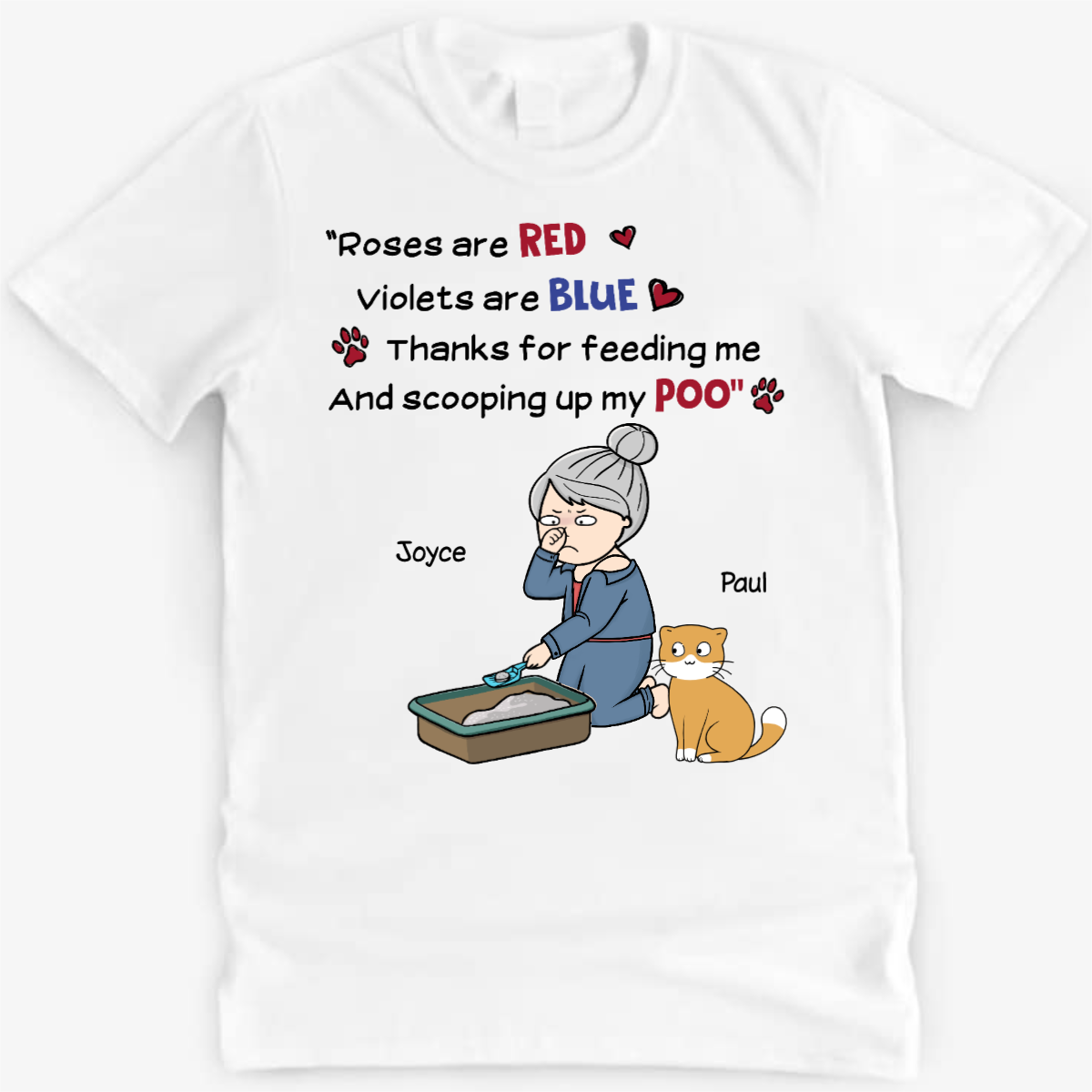 Chibi Girl Scooping Cat Poo Personalized Shirt