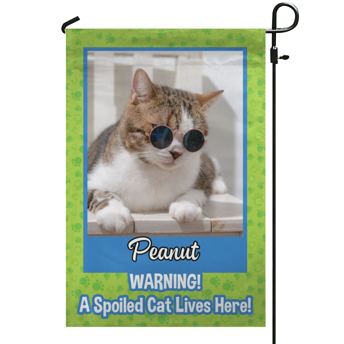 Spoiled Cat – Personalized Photo & Name – Garden Flag & House Flag