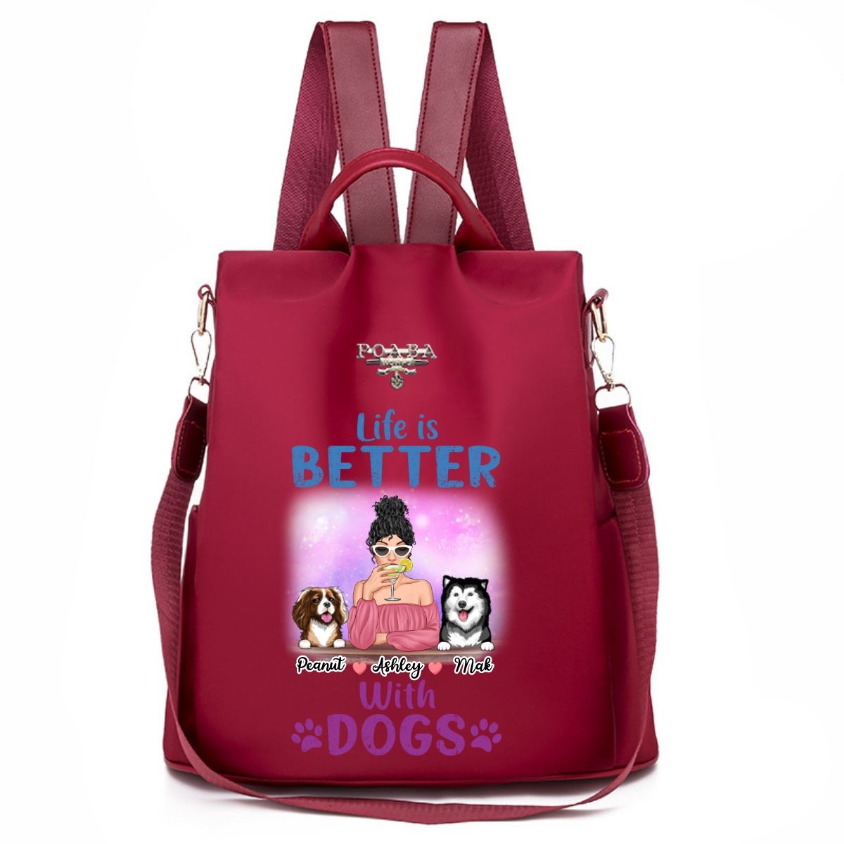 Beautiful Pattern Life Is Better With Dogs Personalized Backpack