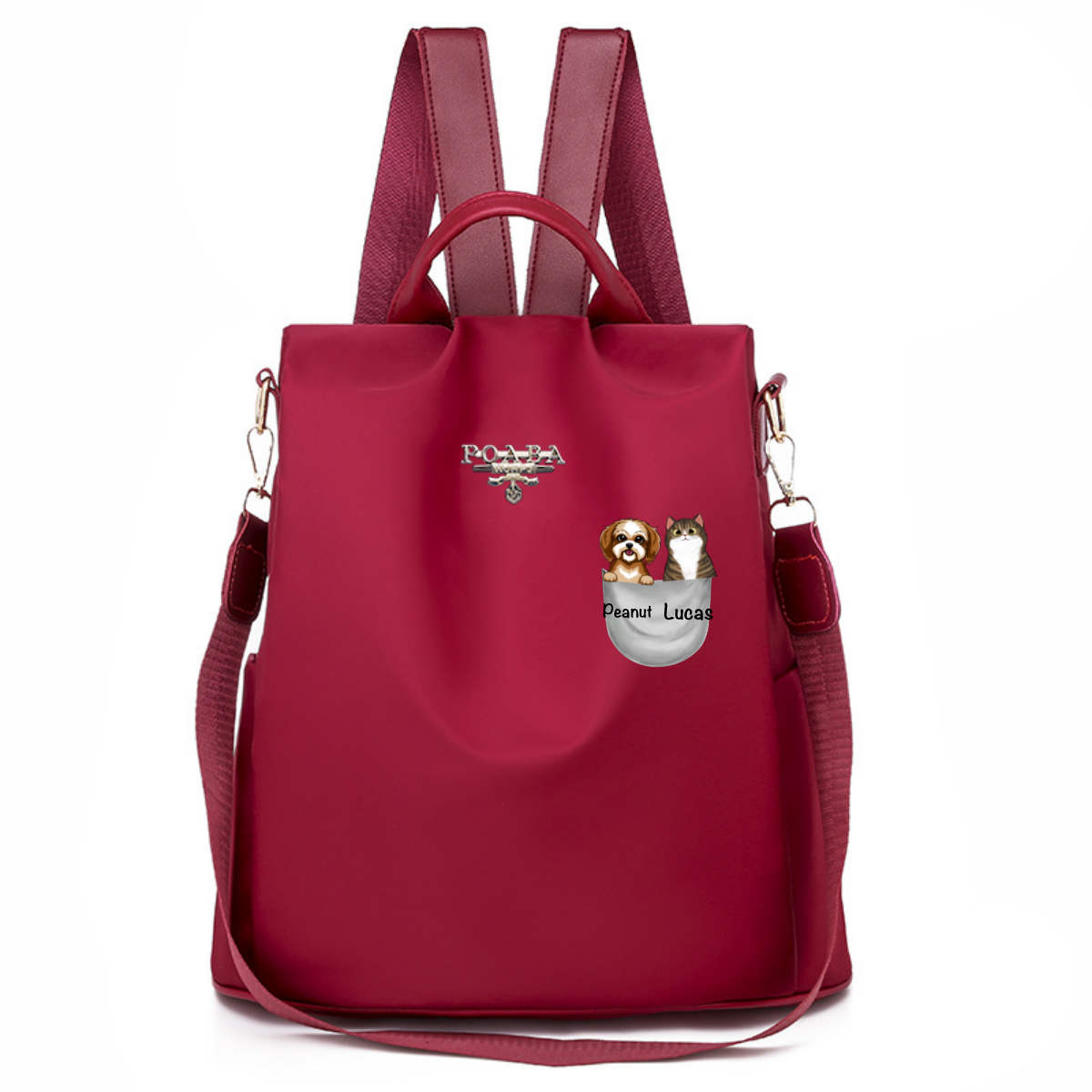 Dog Cat Pocket Personalized Backpack