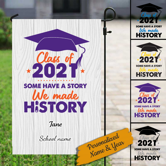 Senior 2021 Personalized Name & School Garden Flag