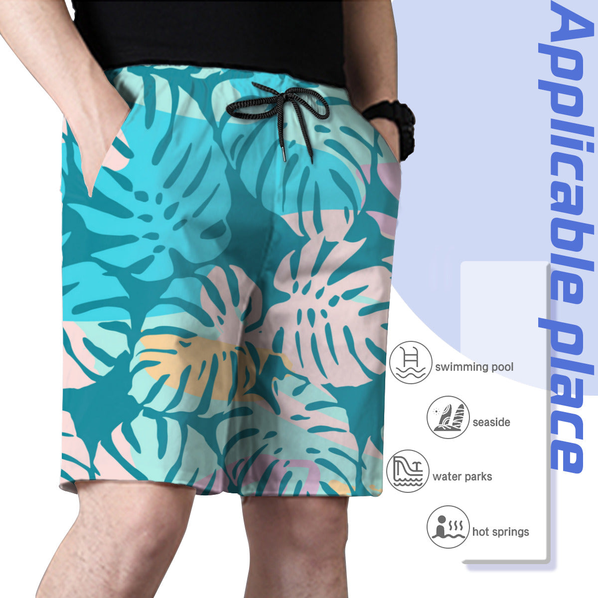 Tropical Leaves 022 Men's Swim Trunks No.2BWNUR