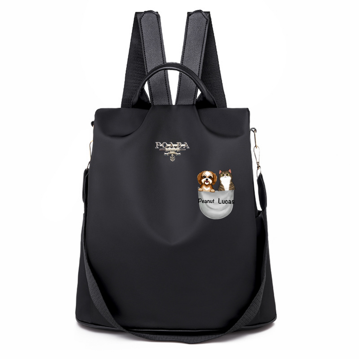 Dog Cat Pocket Personalized Backpack