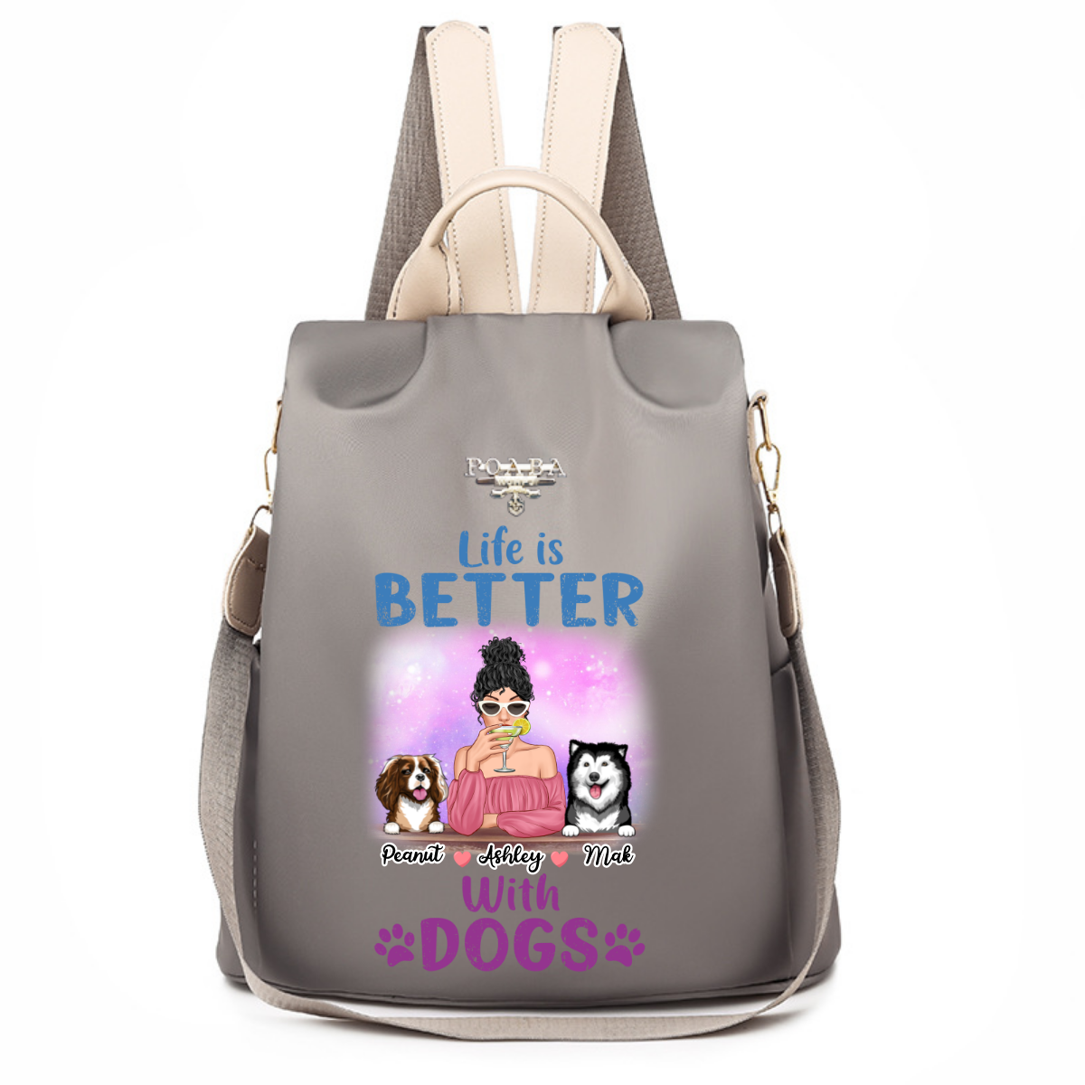 Beautiful Pattern Life Is Better With Dogs Personalized Backpack