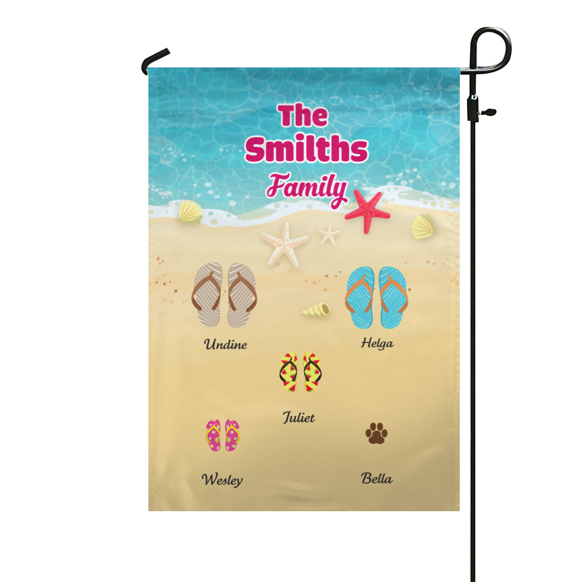 Flip Flop Family Personalized Garden Flag