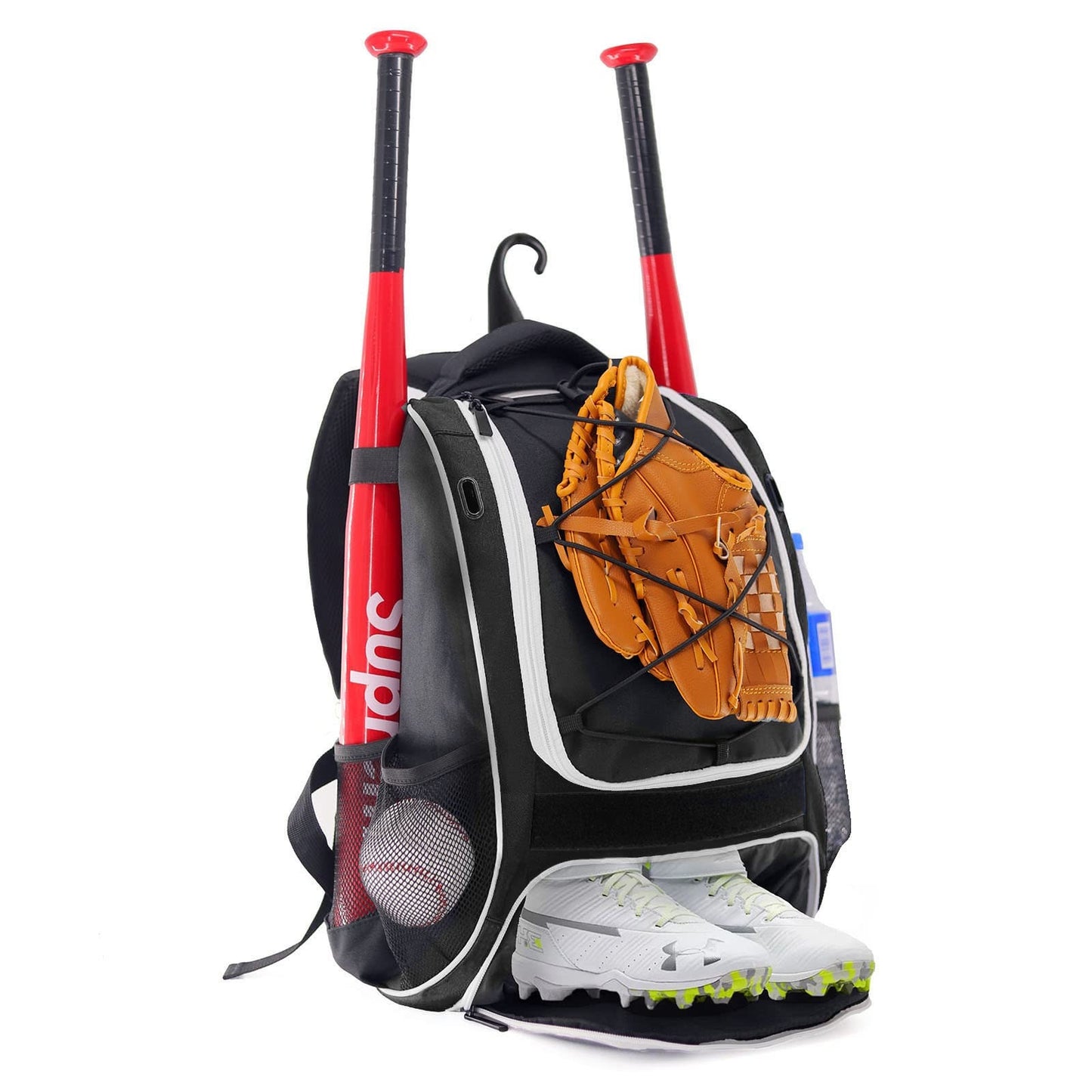 Personalized Custom Name Baseball Backpack - Large Main Compartment for Helmet and Separate Shoes Compartment