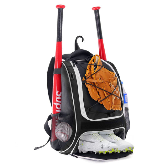 Personalized Custom Name Baseball Backpack - Large Main Compartment for Helmet and Separate Shoes Compartment