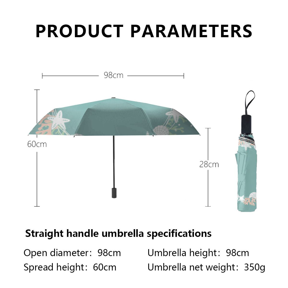 Coastal Christmas Shell Wreath Umbrella No.339OSZ