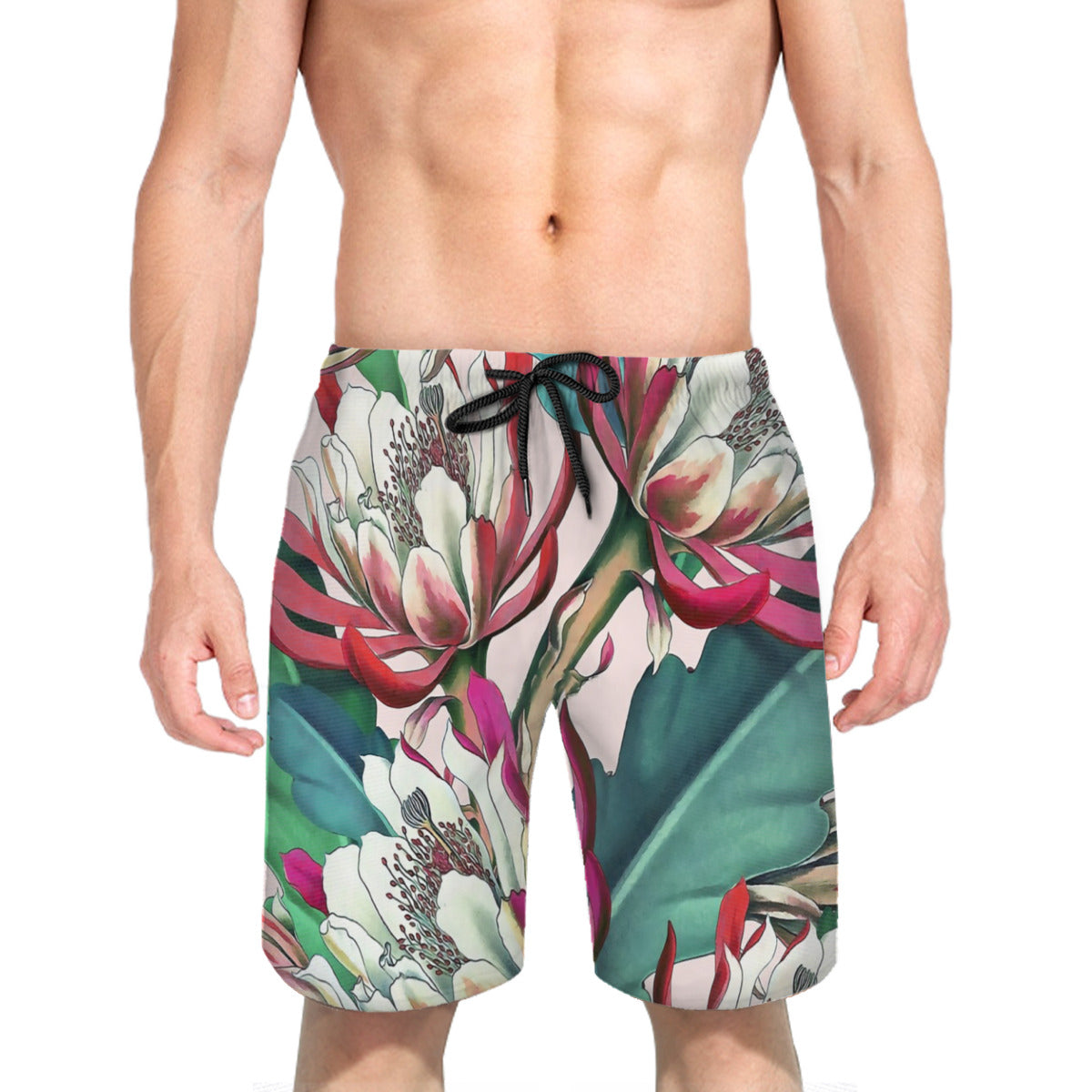 Flowering Cactus Graphic Men's Swim Trunks No.4T9J3X
