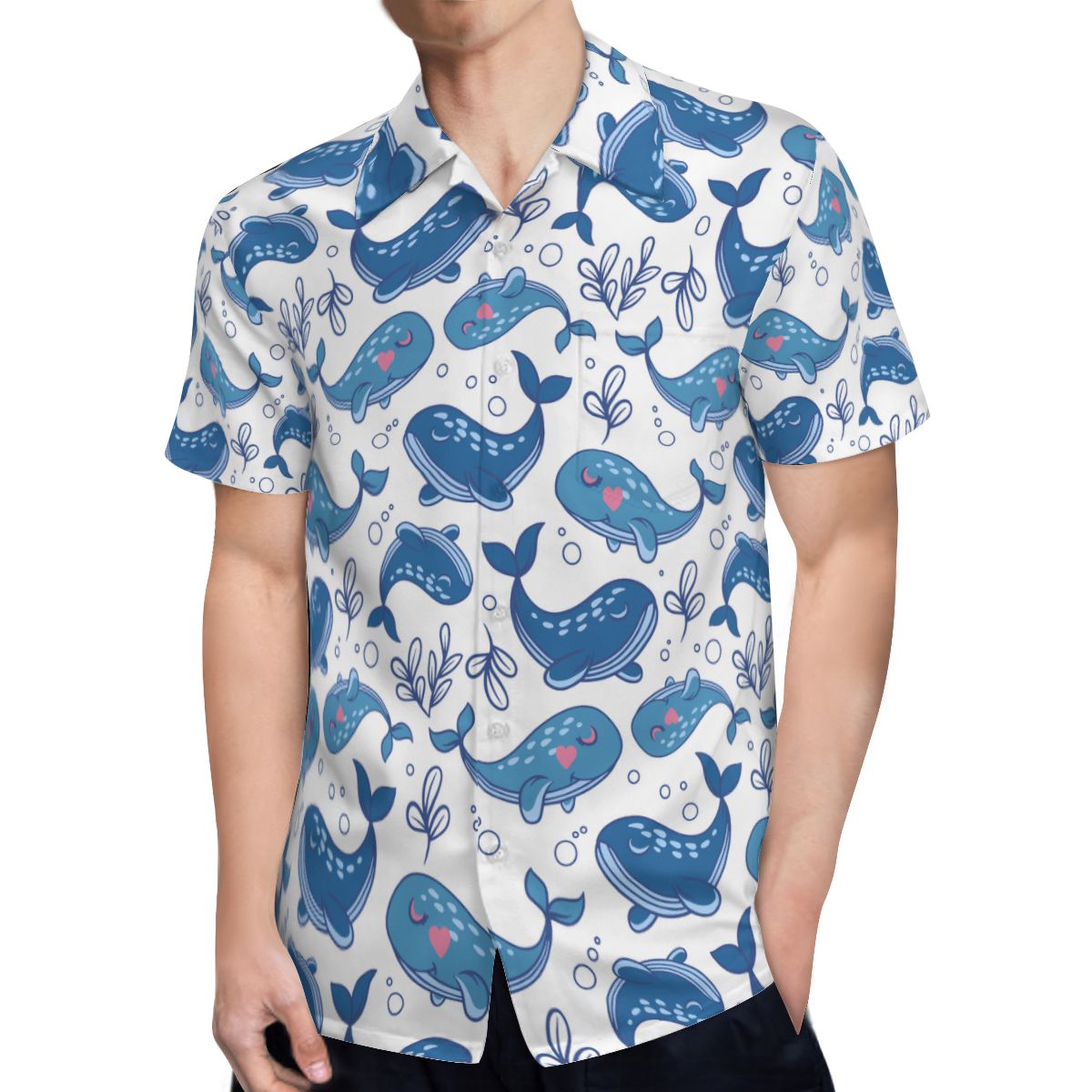 Cute Whale Hawaiian Shirts No.5QG9IZ
