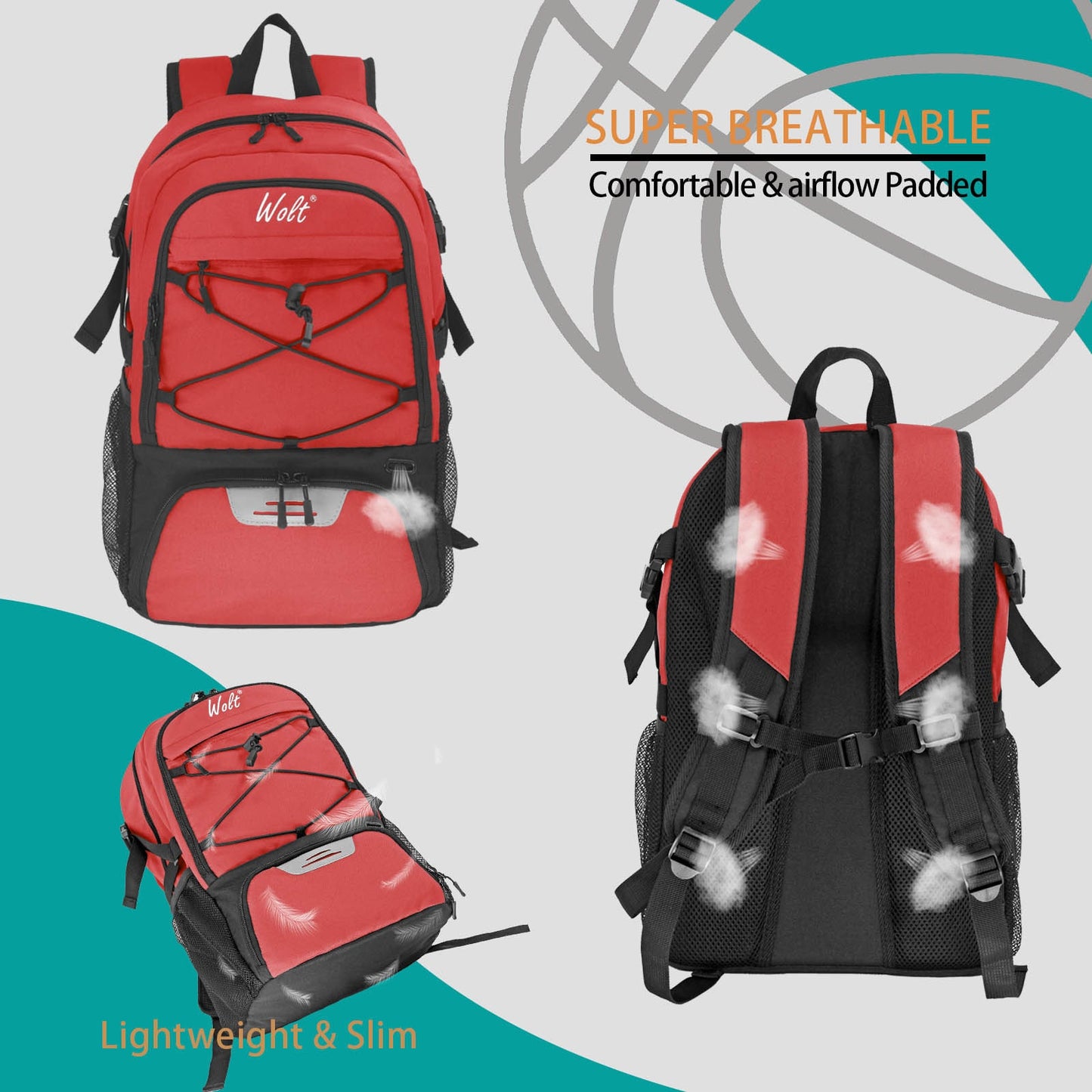 Personalized Custom Name Basketball backpack - Shoes & bag Compartment
