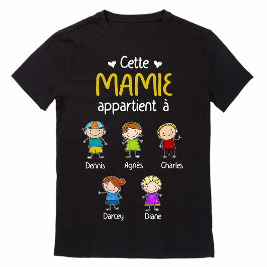 Personalized Papy Mamie French Grandma Grandpa Belongs T Shirt