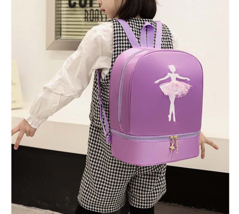 Dance Bags | Toddler Personalized Name Ballet Backpacks with Shoe Compartment | Gifts For Girl