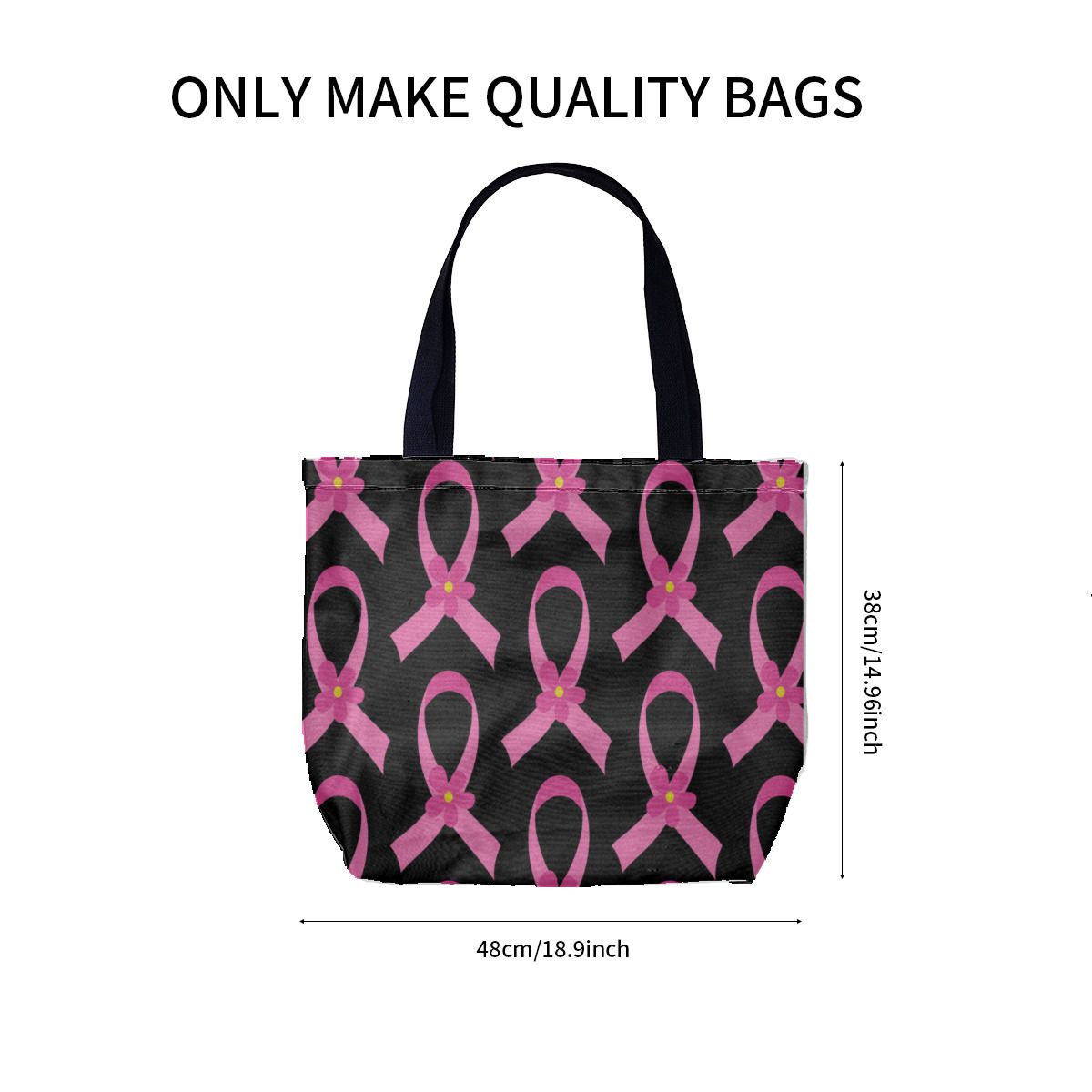 Breast Cancer Awareness Pink Ribbon Canvas Bag No.STMGR6