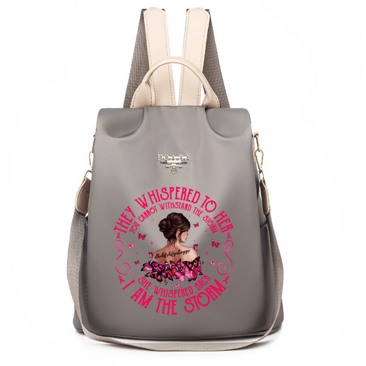 Breast Cancer I Am The Storm Personalized Backpack