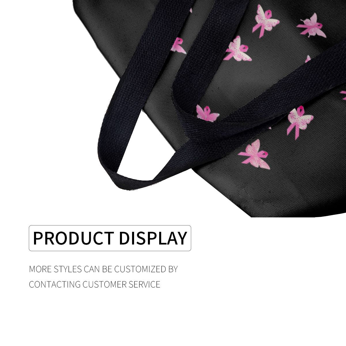 pink ribbon breast cancer awareness butterflies Canvas Bag No.N4J48S