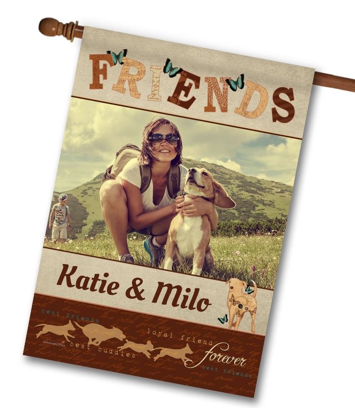 Best Furry Friends Horizontal Personalized Photo & Name – Garden Flag & House Flag