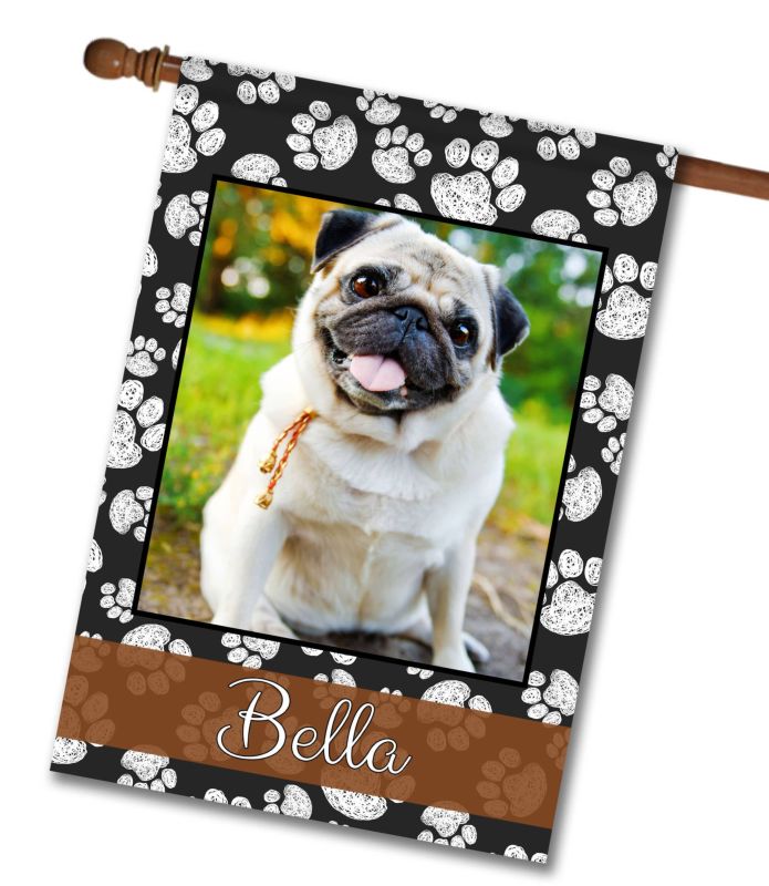 Personalized Chalk Prints I – Personalized Photo & Name – Garden Flag & House Flag