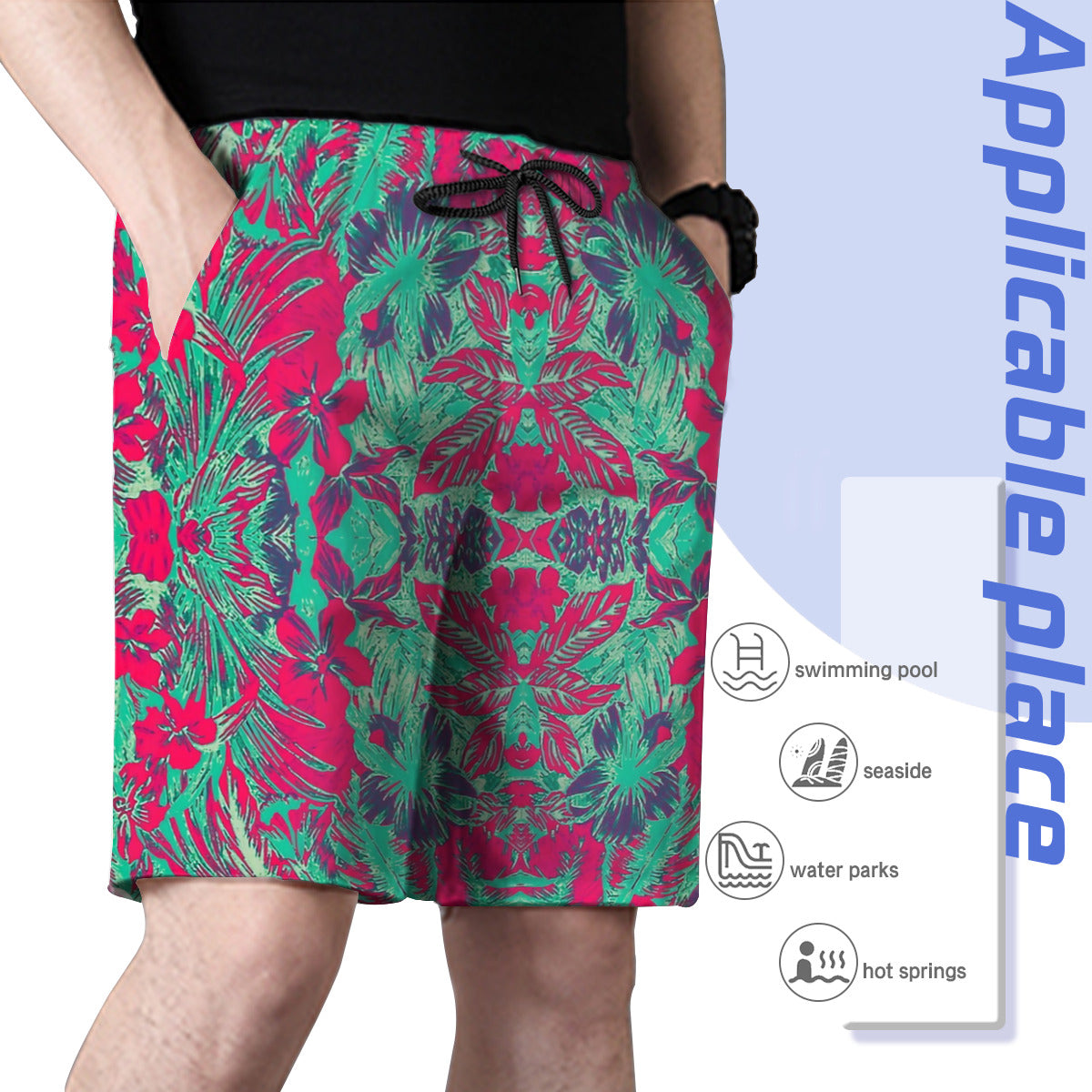 Hawaiian Style 3 Graphic Men's Swim Trunks No.GAN8BA