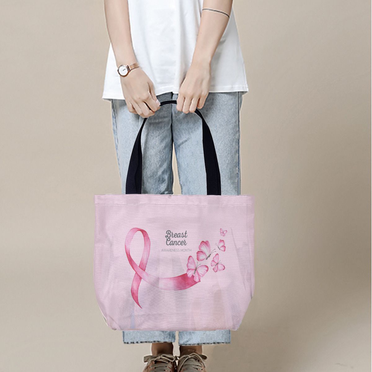 Breast Cancer Awareness Canvas Bag No.ZMFD8Q