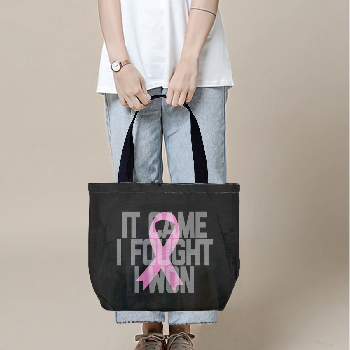 It Came I Fought I Won Breast Cancer Awareness Canvas Bag No.P7HIZ9