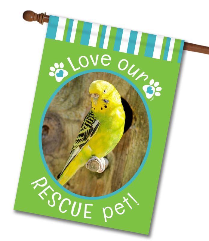 Rescue Pet Green – Personalized Photo & Name – Garden Flag & House Flag