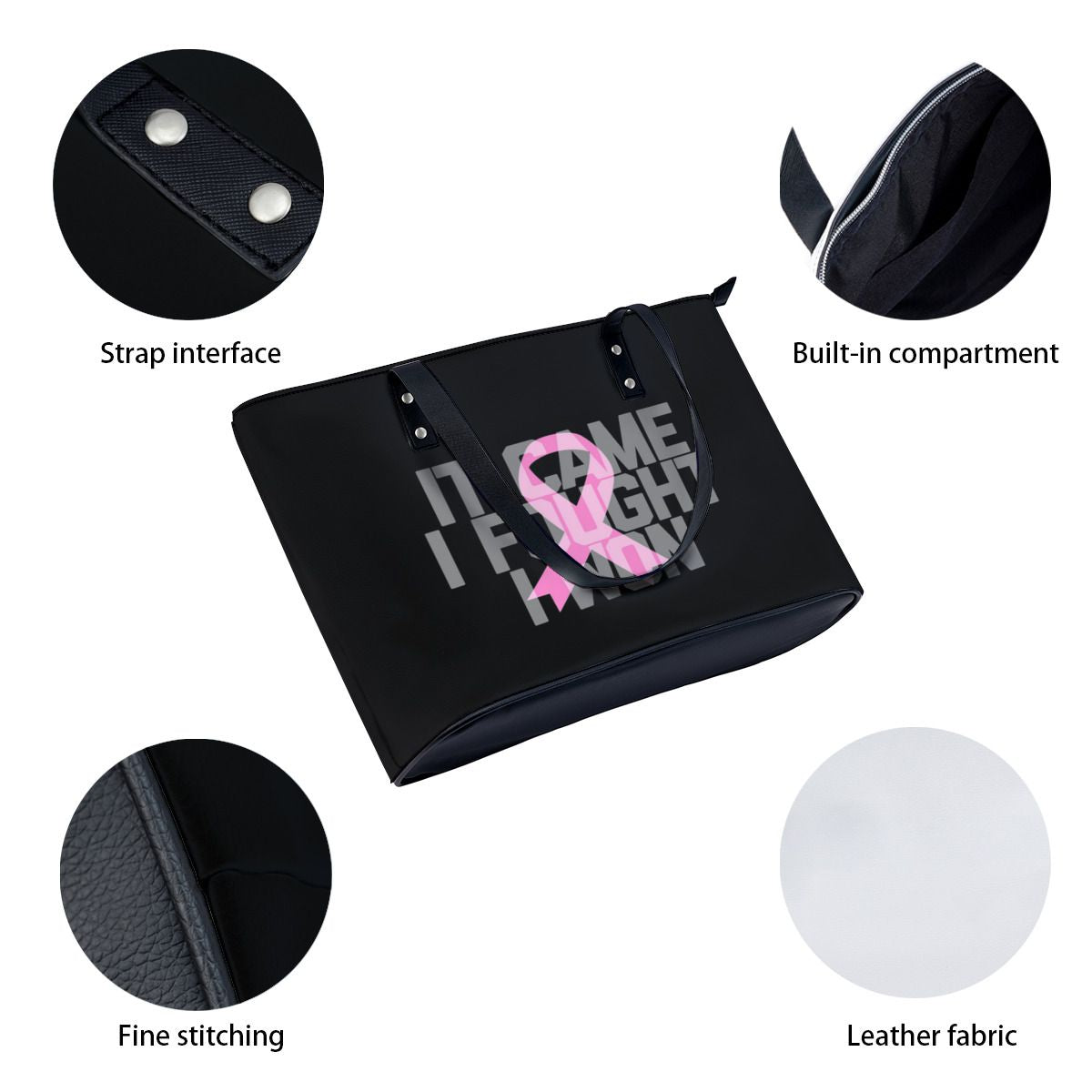It Came I Fought I Won Breast Cancer Awareness Shoulder Bag No.P7HIZ9