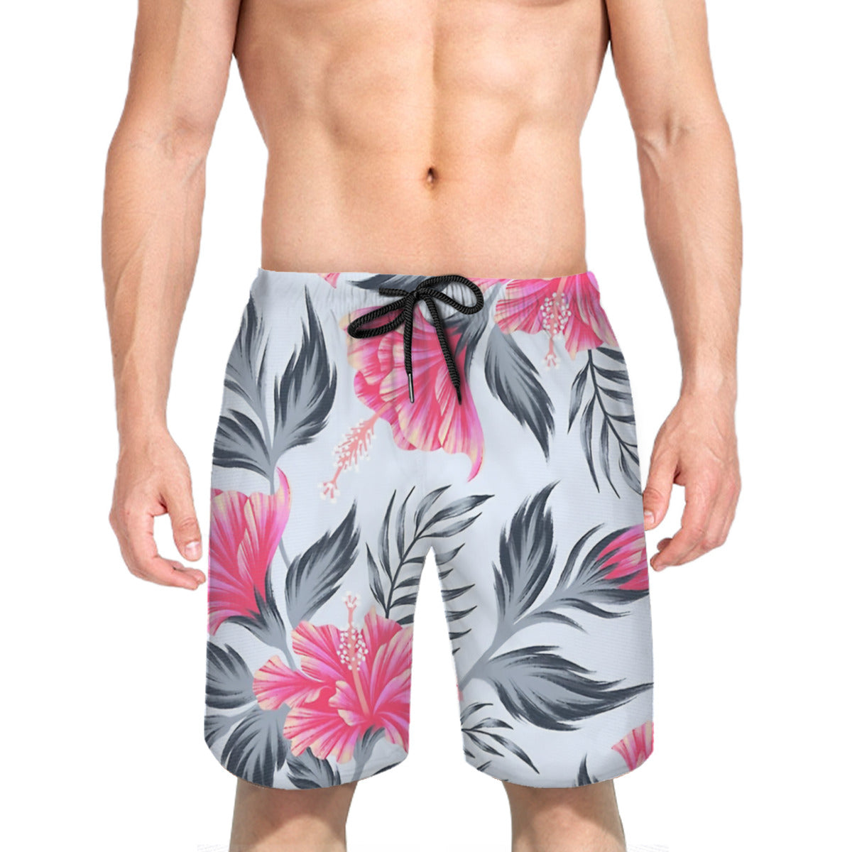 Hibiscus Flowers Pattern 454 Graphic Men's Swim Trunks No.PGK665