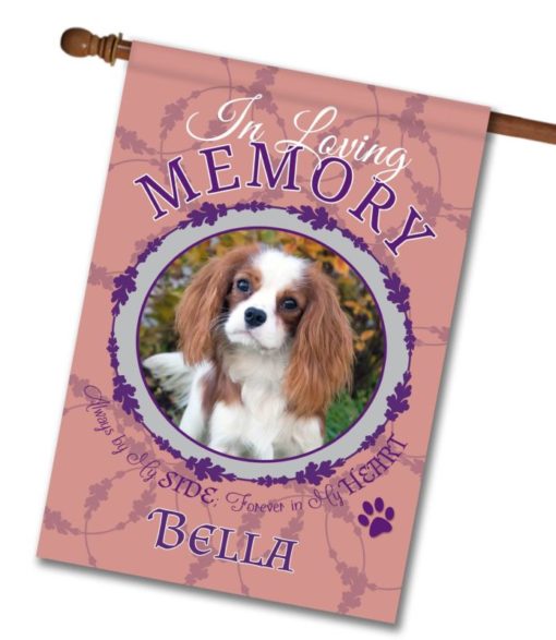 In Loving Memory – Pet Pink – Personalized Photo & Name – Garden Flag & House Flag