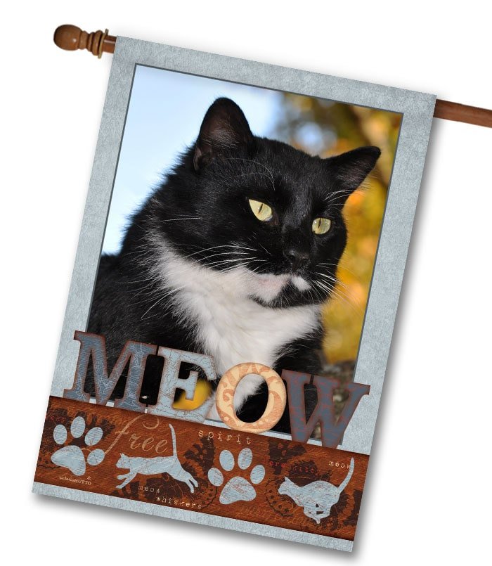 Cat's Meow Personalized Photo & Name – Garden Flag & House Flag
