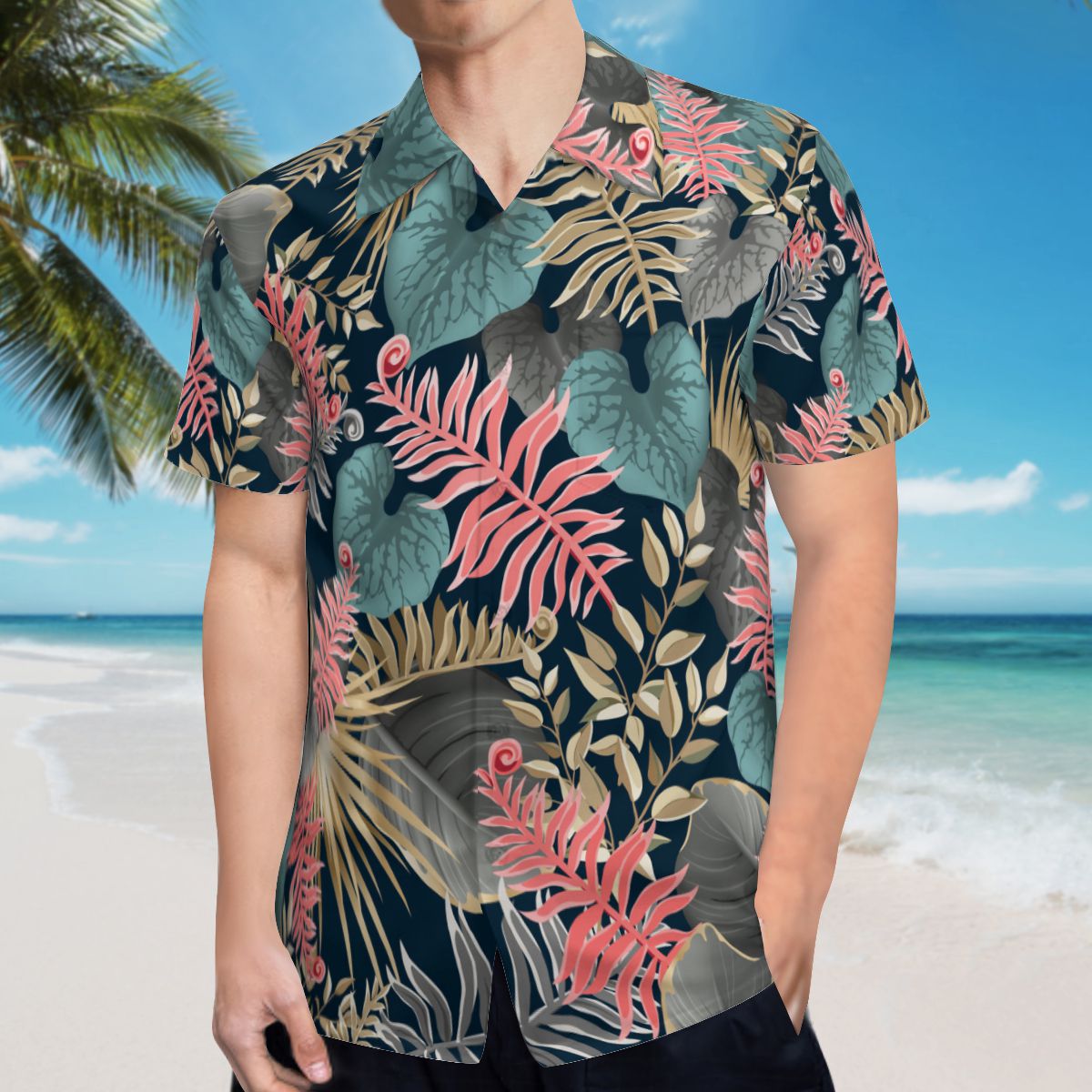 Tropical Leaves 021 Hawaiian Shirts No.R7FJ3M