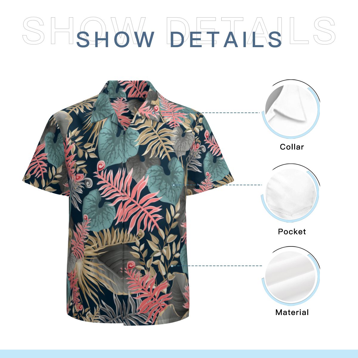 Tropical Leaves 021 Hawaiian Shirts No.R7FJ3M