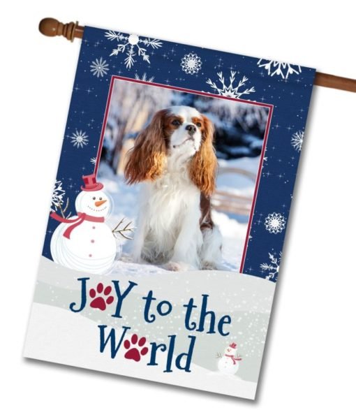 Christmas Snowflakes Personalized Photo & Name – Garden Flag & House Flag