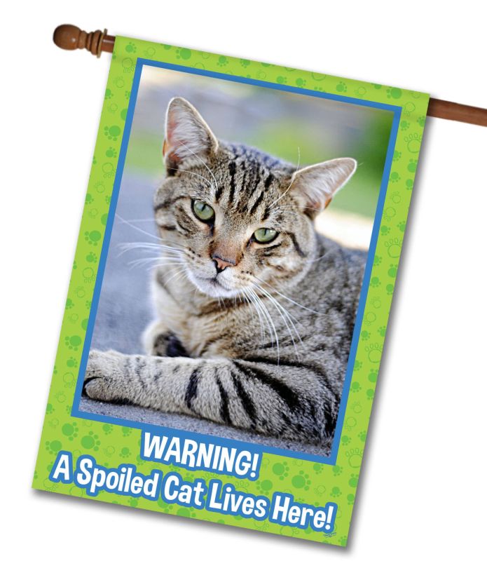 Spoiled Cat – Personalized Photo & Name – Garden Flag & House Flag