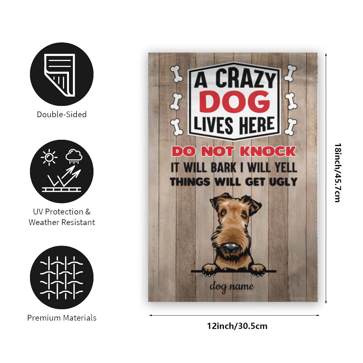 Crazy Dogs Live Here Peeking Dog Personalized Dog Decorative Garden Flags