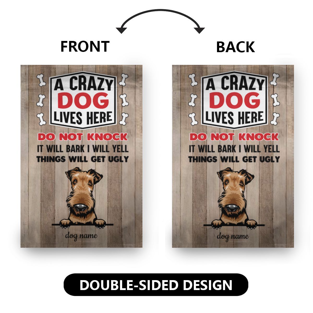 Crazy Dogs Live Here Peeking Dog Personalized Dog Decorative Garden Flags