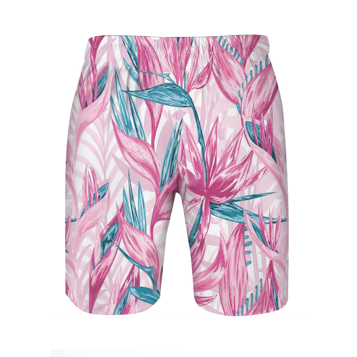 Hand Draw Tropical Flowers Graphic Men's Swim Trunks No.VKGIT6