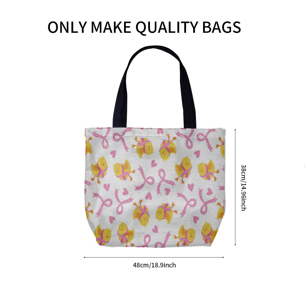 Breast Cancer Awareness Ribbon Chick Canvas Bag No.YDQQ37