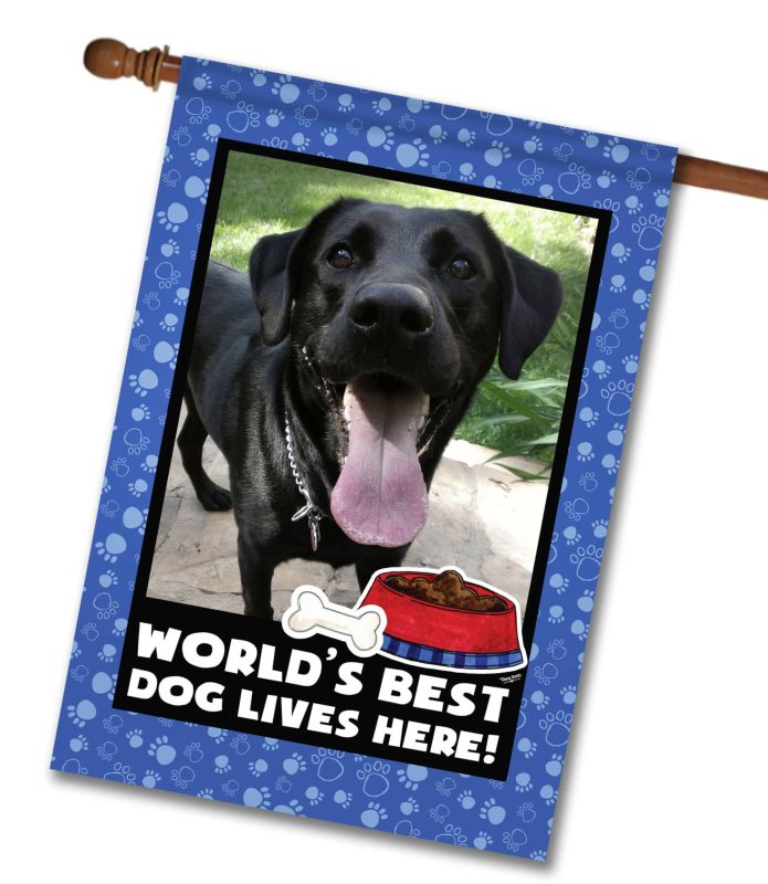 World's Best Dog – Personalized Photo & Name – Garden Flag & House Flag
