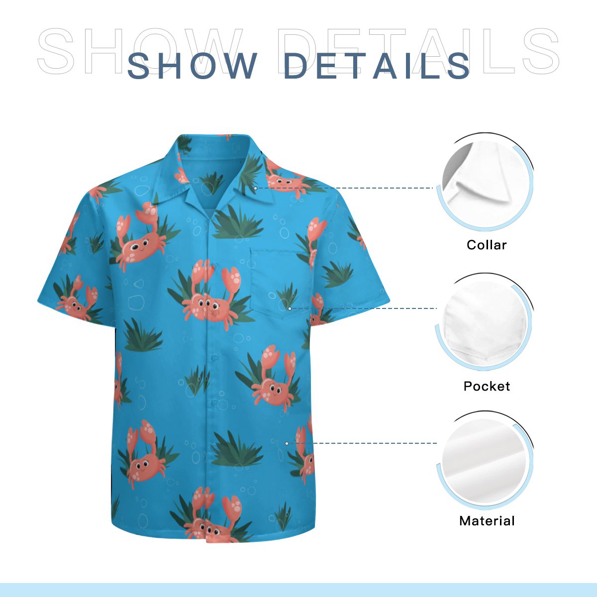 Cute Pink Crab Hawaiian Shirts No.XOOOLT