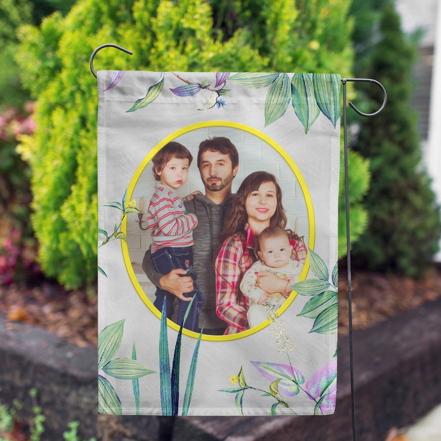 Personalized Simply Golden House Flag & Garden Flag