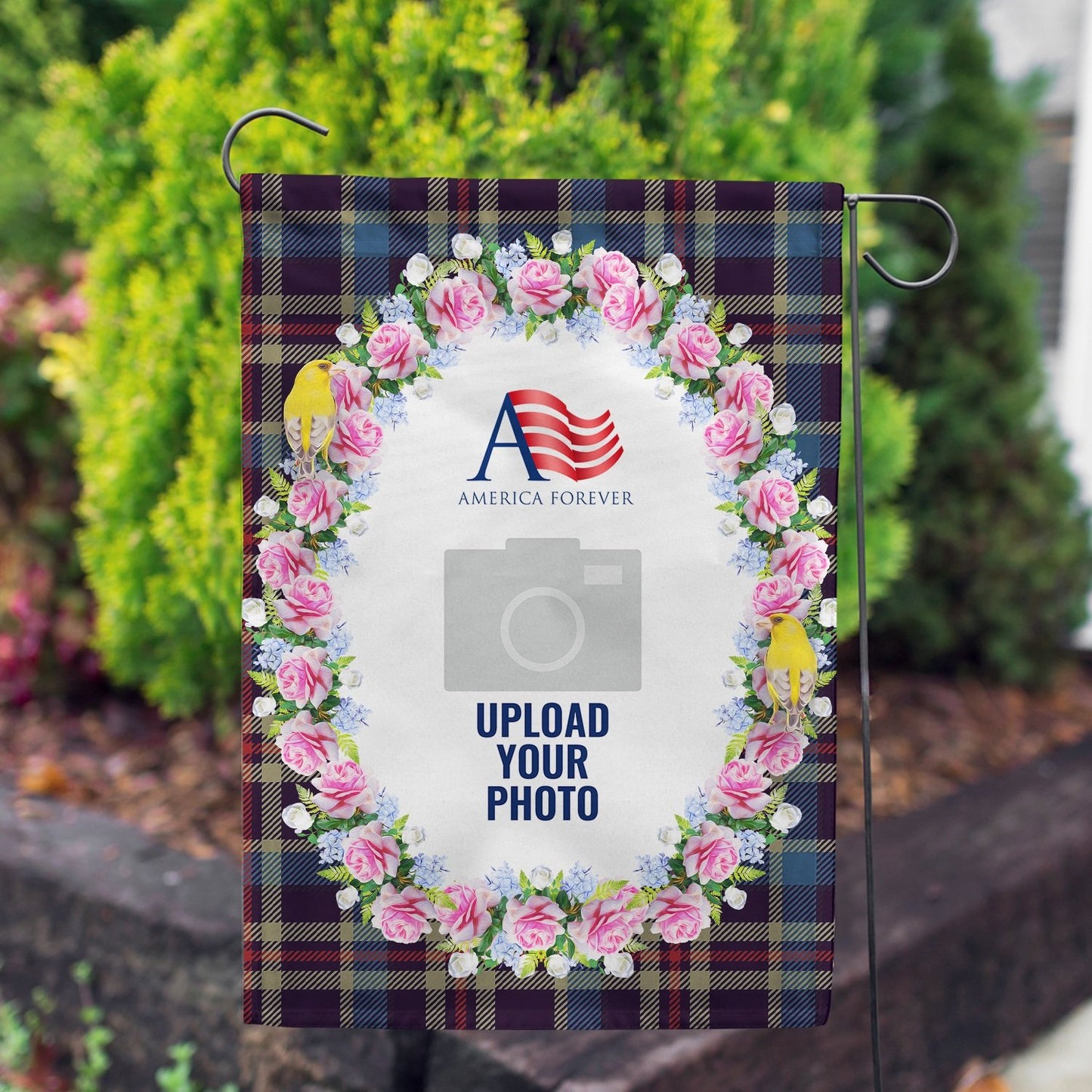 Personalized Burst Of Pink House Flag & Garden Flag