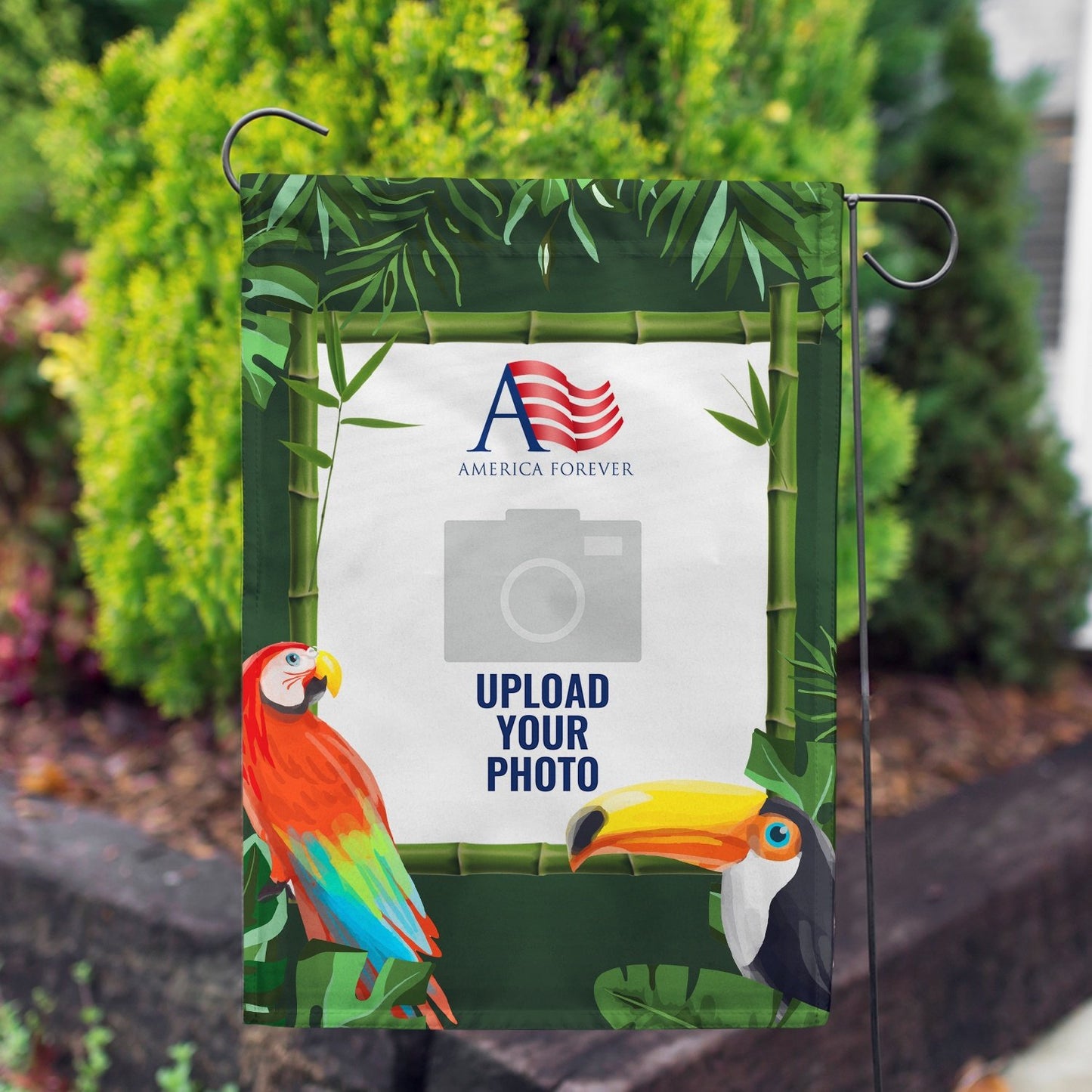 Personalized Tropical Birds House Flag & Garden Flag