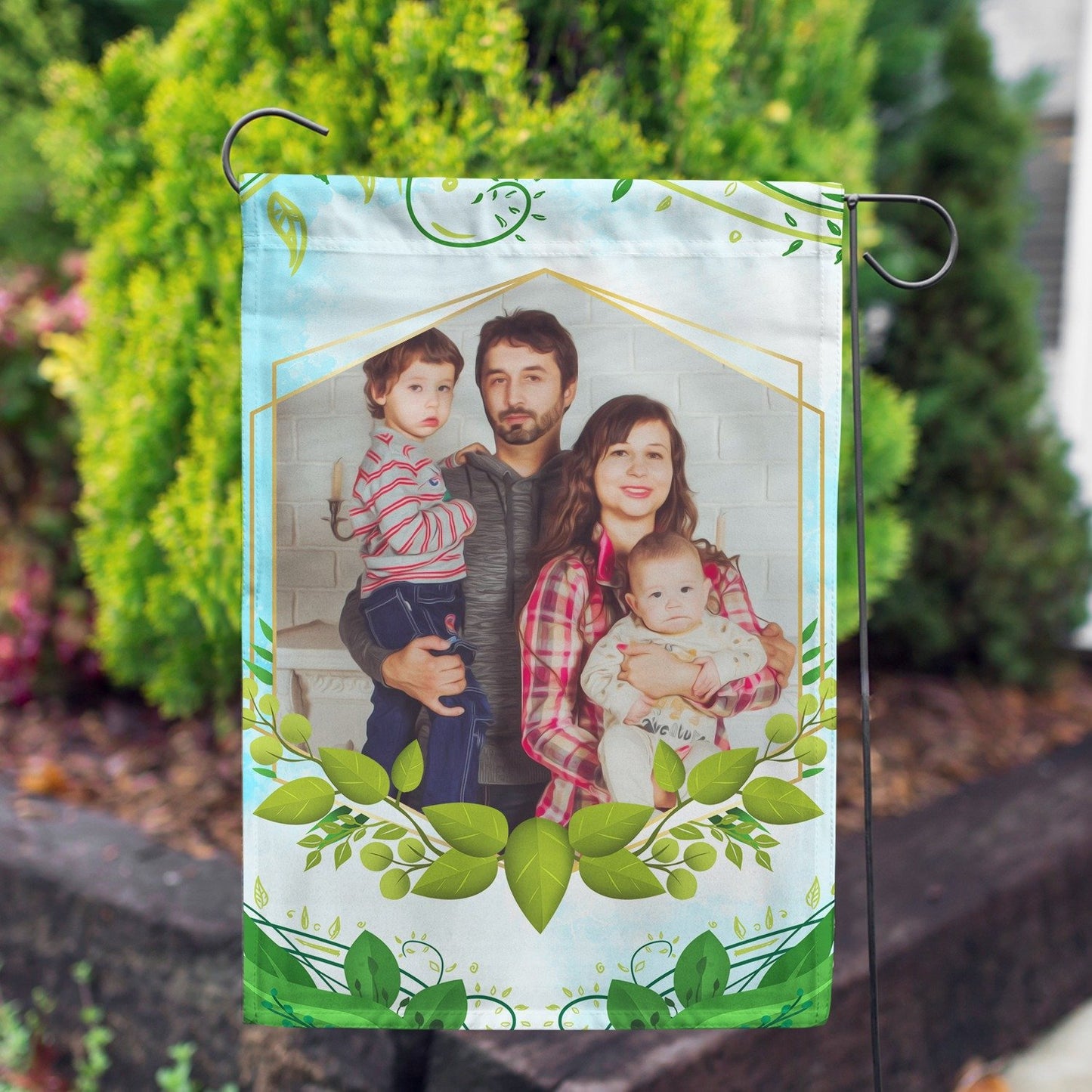 Personalized Rose Greenery House Flag & Garden Flag