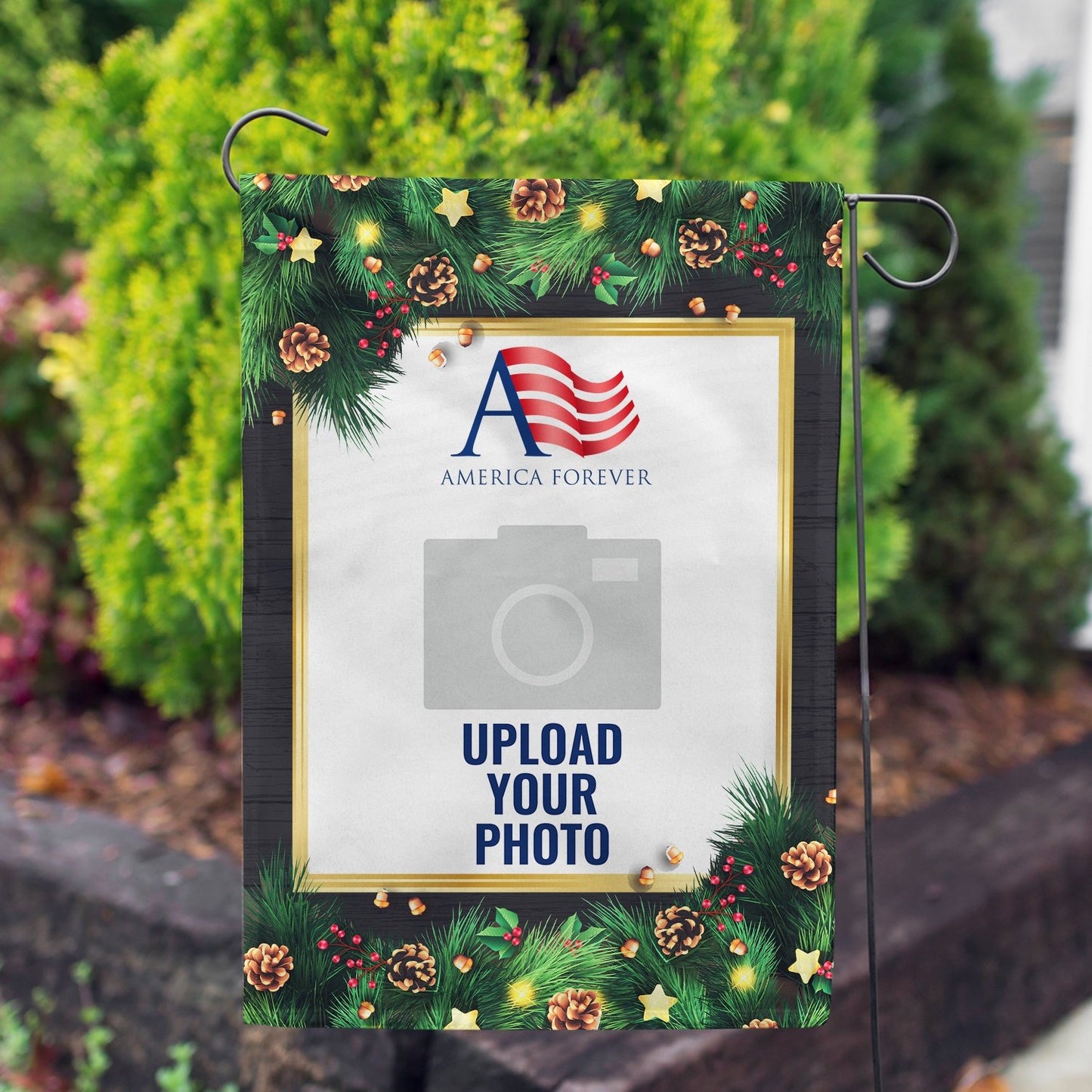 Personalized Pine Cones And Stars House Flag & Garden Flag